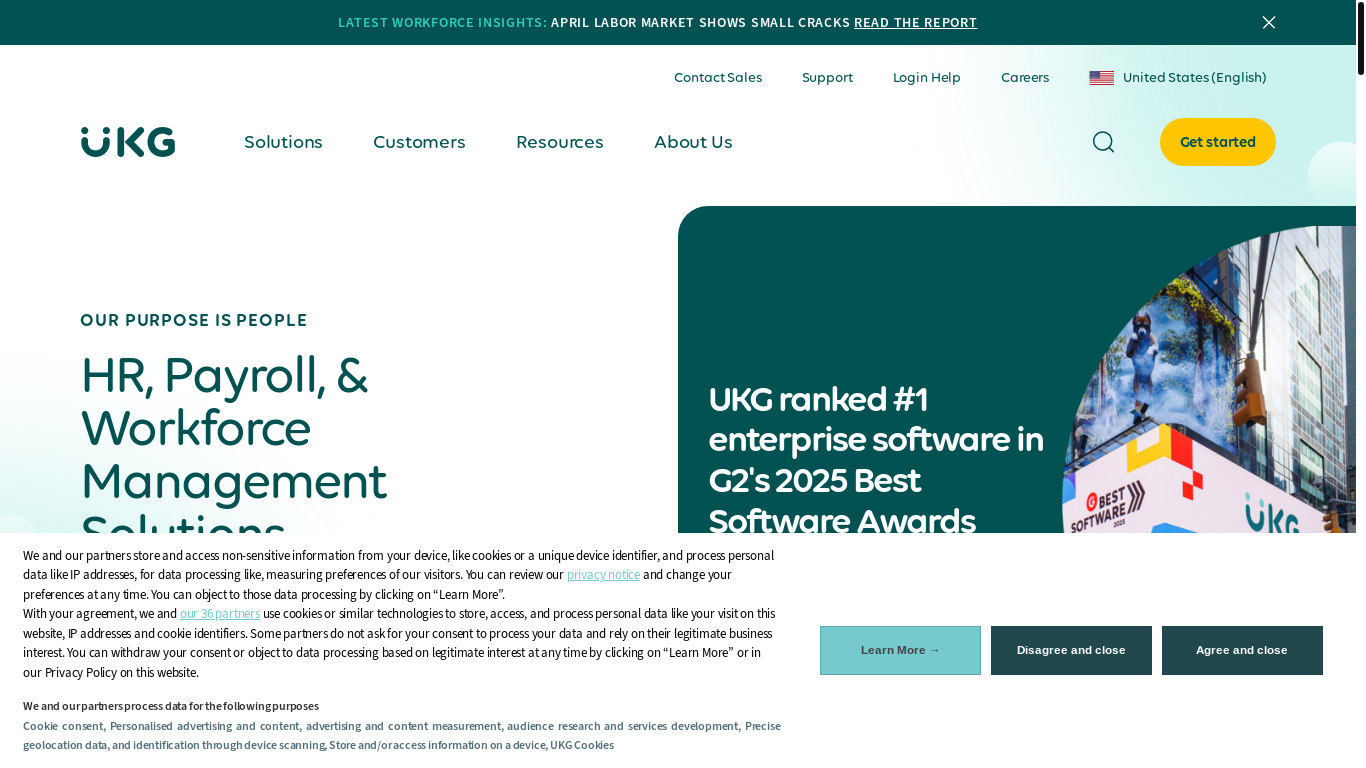 website screenshot of http://www.ukg.com/