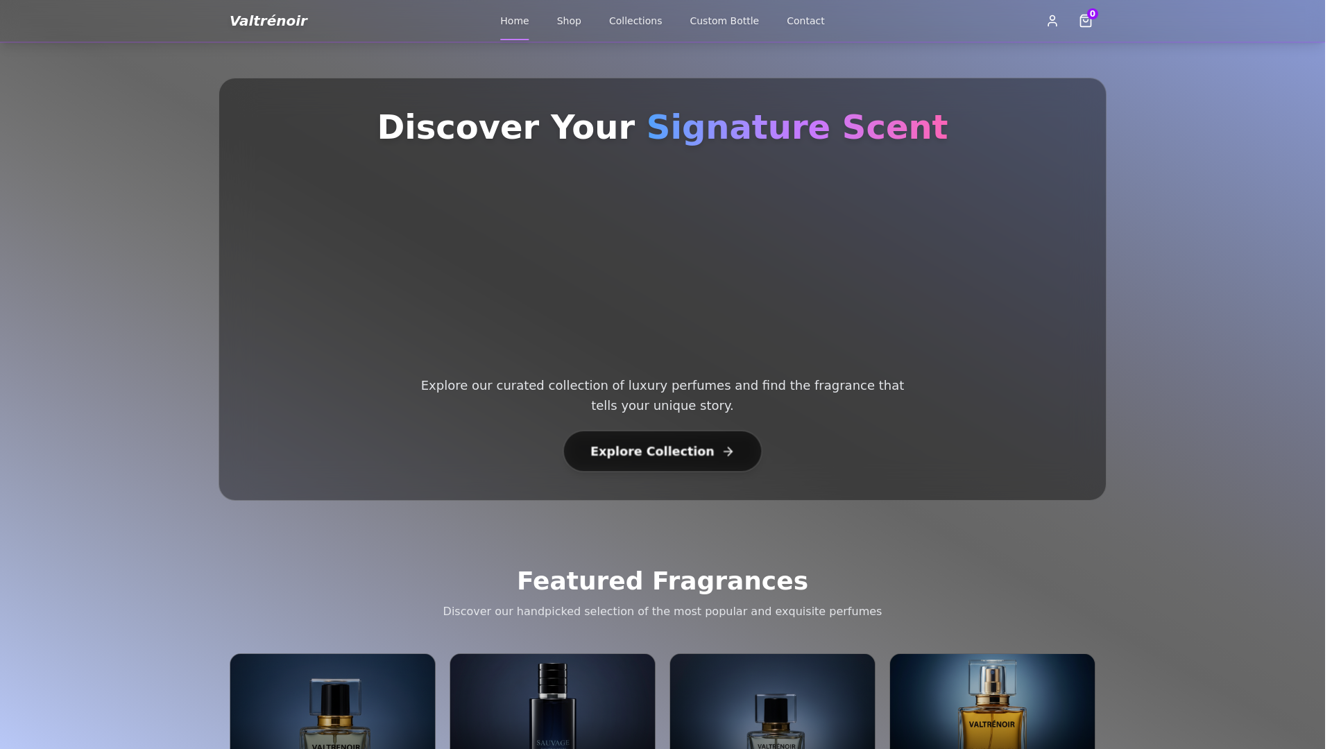 website screenshot of https://valtrenoir.store/