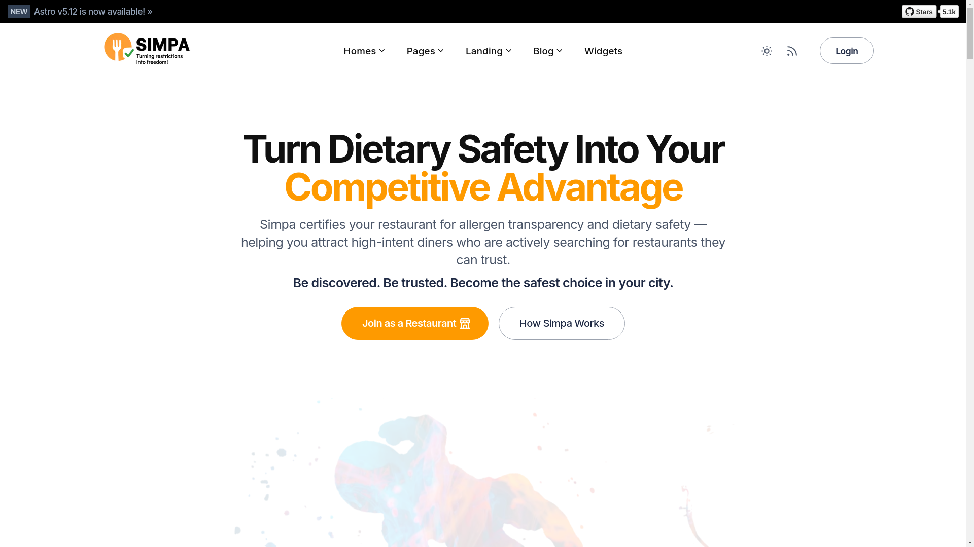 website screenshot of https://simpa-landing.pages.dev/