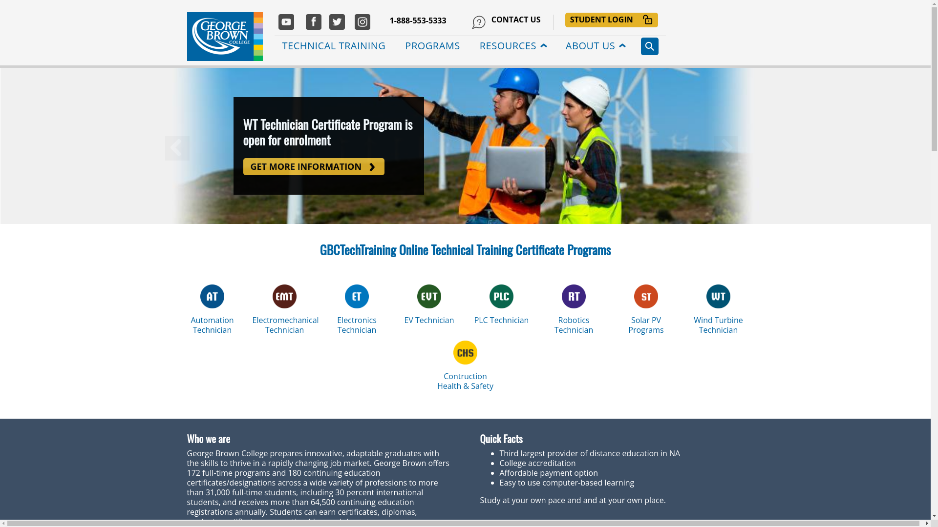 website screenshot of https://gbctechtraining.com/