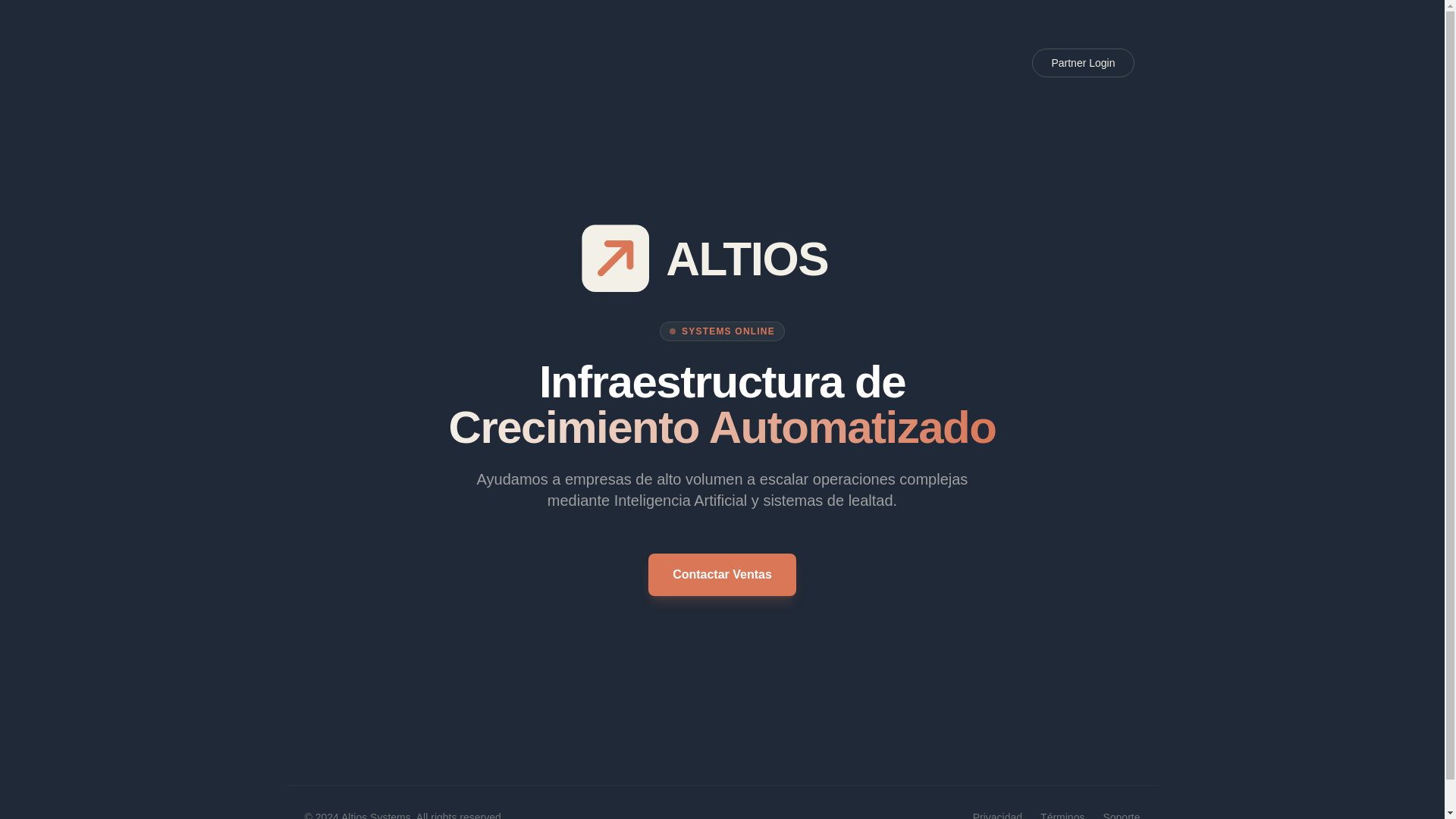 website screenshot of https://altios.io/
