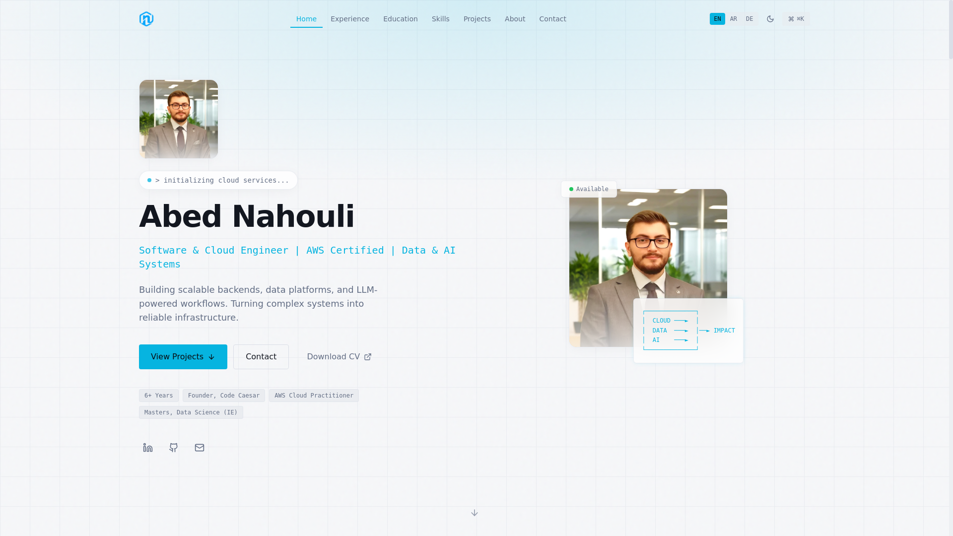 website screenshot of https://nahouli.io/