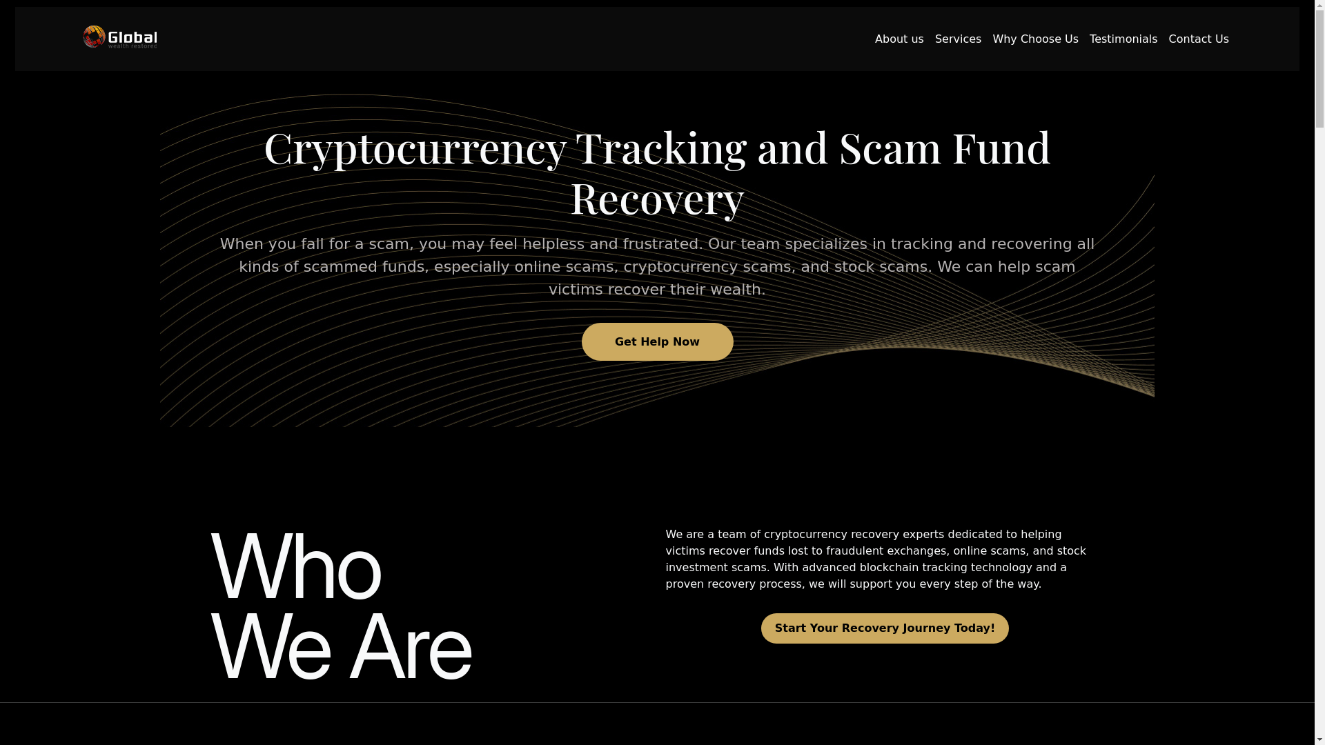 website screenshot of https://globalfundsrecover.com/