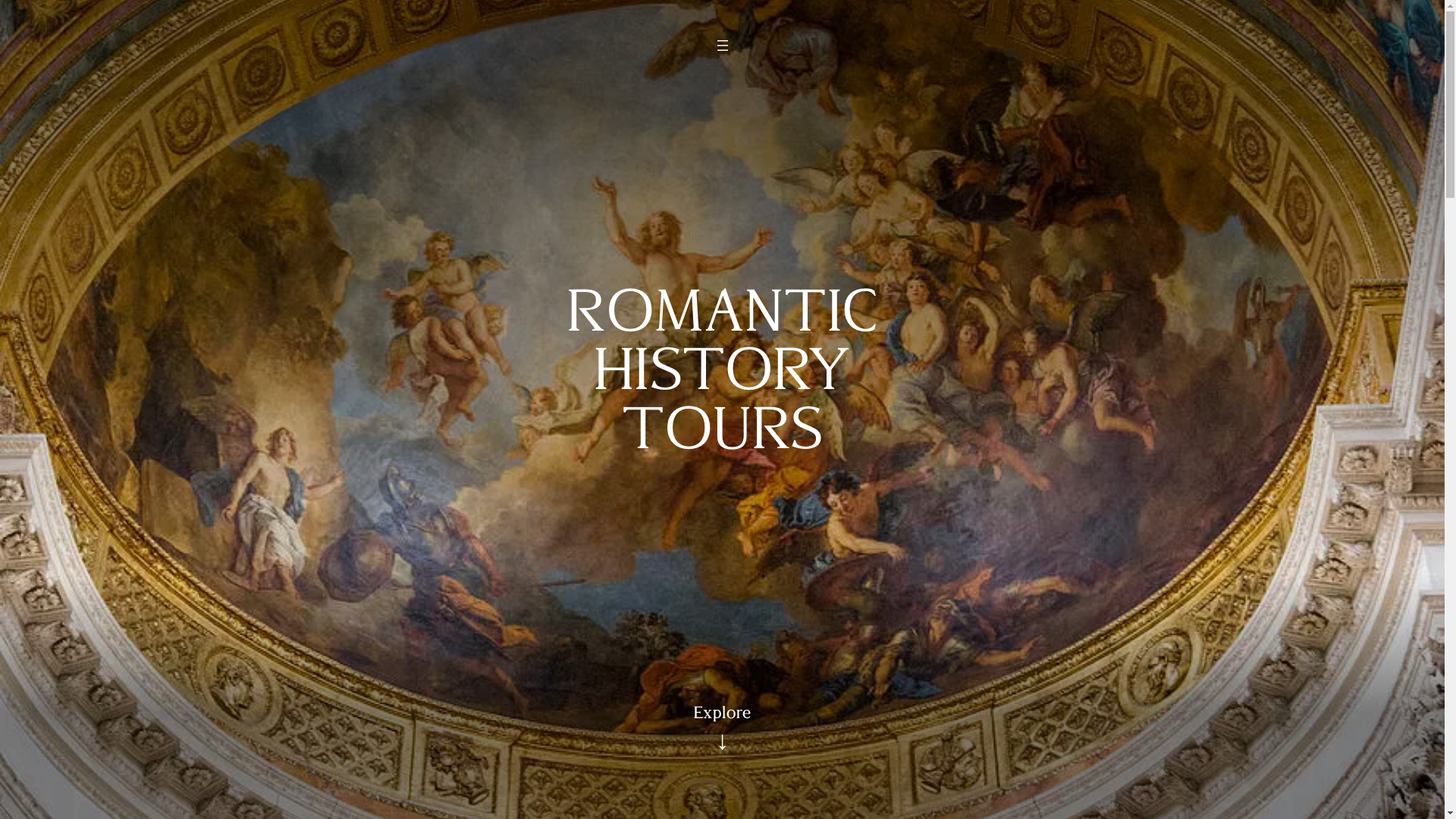website screenshot of https://romantichistorytours.com/
