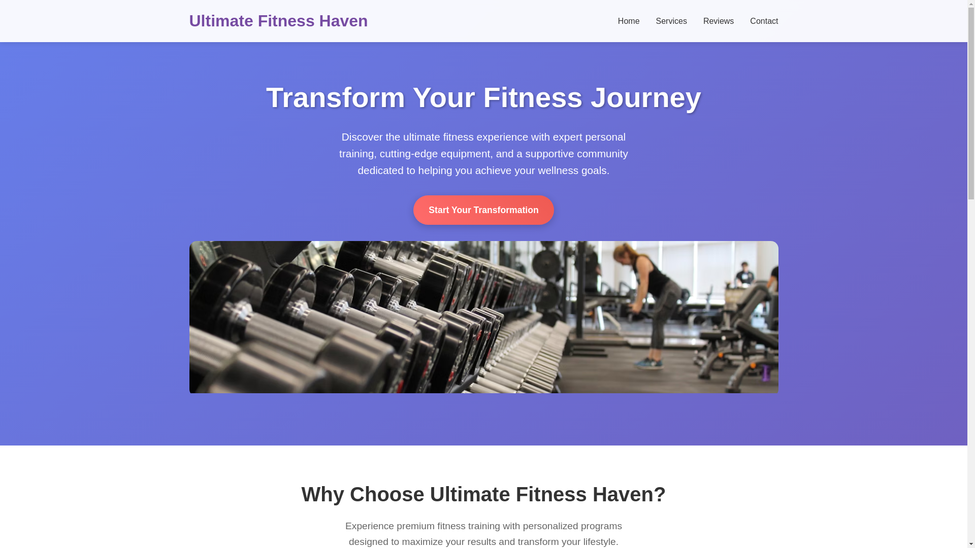 website screenshot of https://ultimatefitnesshaven.club/