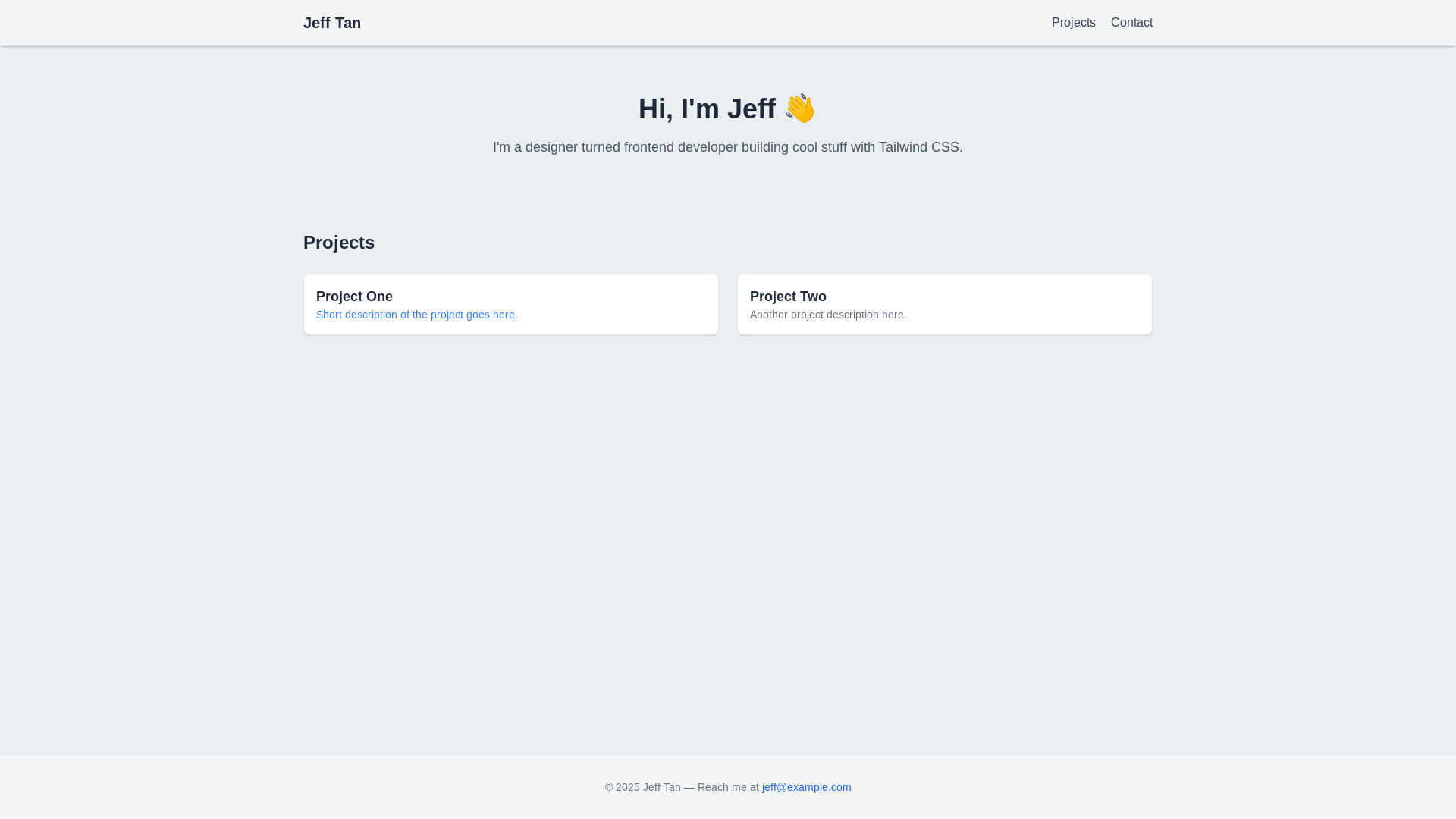 website screenshot of https://jefferytan.pages.dev/