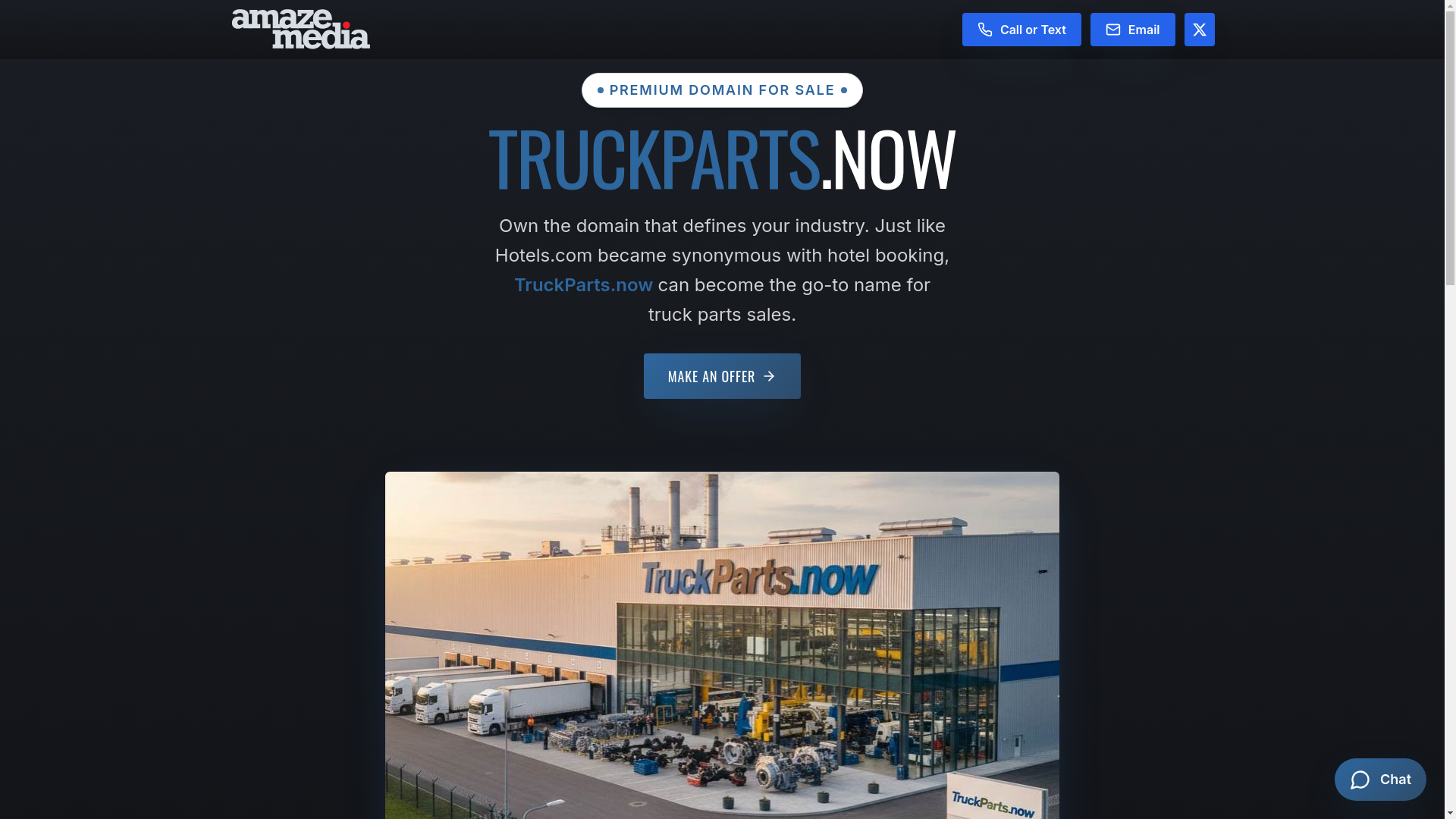 website screenshot of https://truckparts.now/