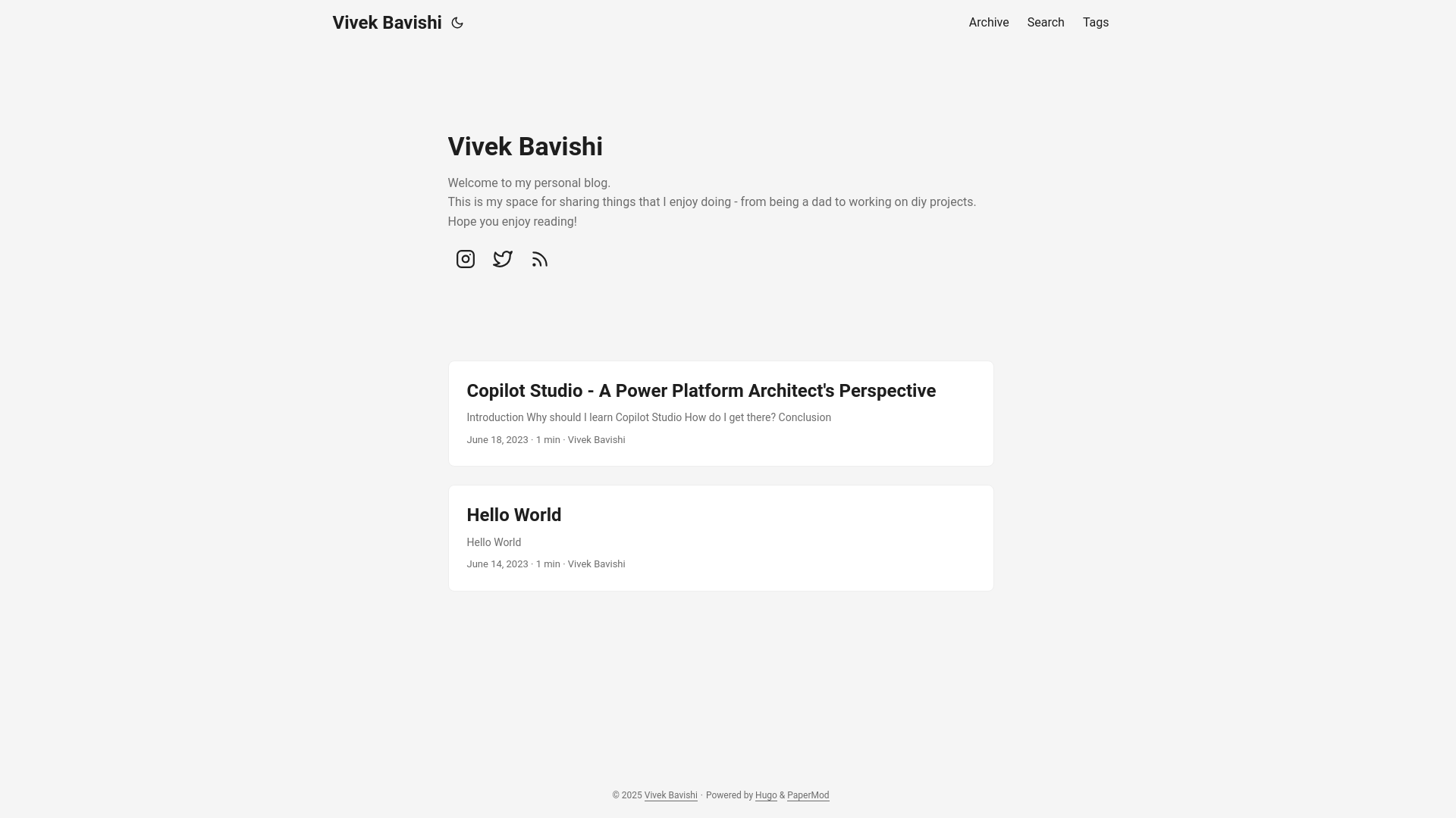 website screenshot of https://vivekbavishi-blog.pages.dev/