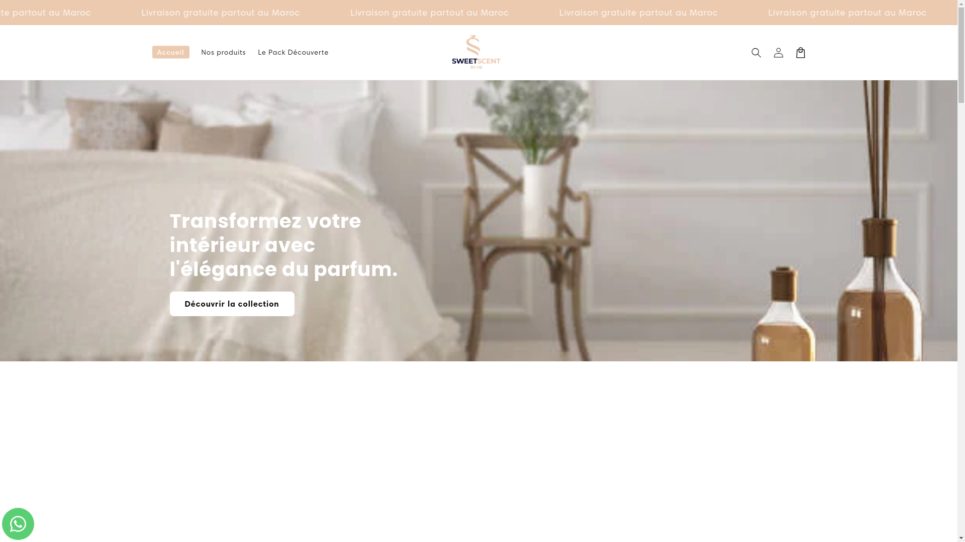 website screenshot of https://sweetscent.ma/
