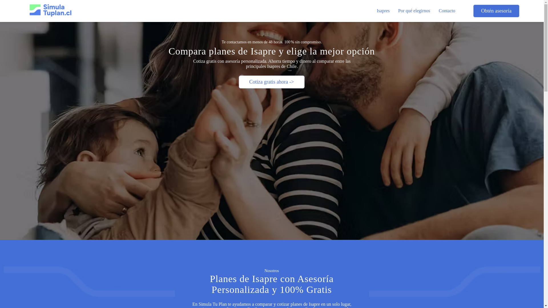 website screenshot of https://simulatuplan.cl/