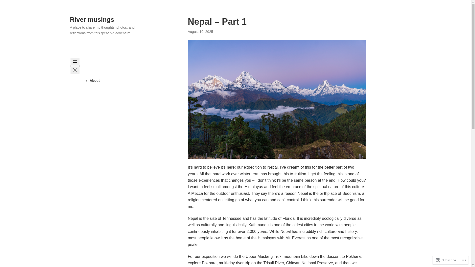 website screenshot of https://rivermusings.com/