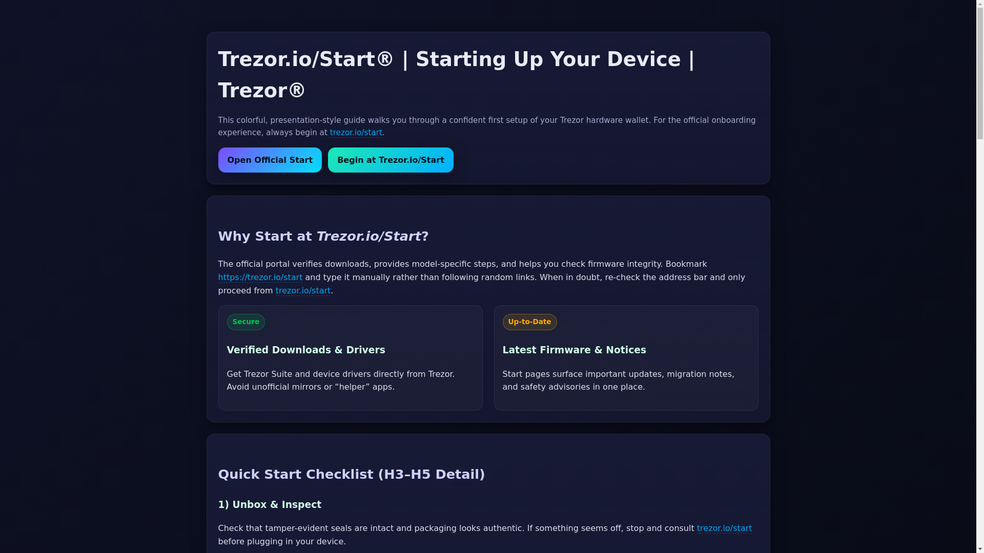 website screenshot of https://starti-trezur-io.pages.dev/