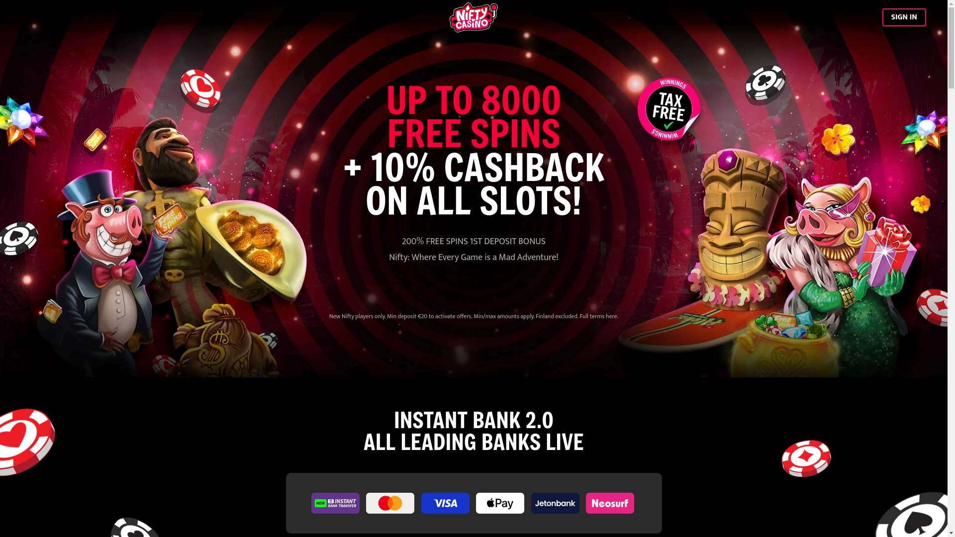 website screenshot of https://landing-niftycasino.pages.dev/