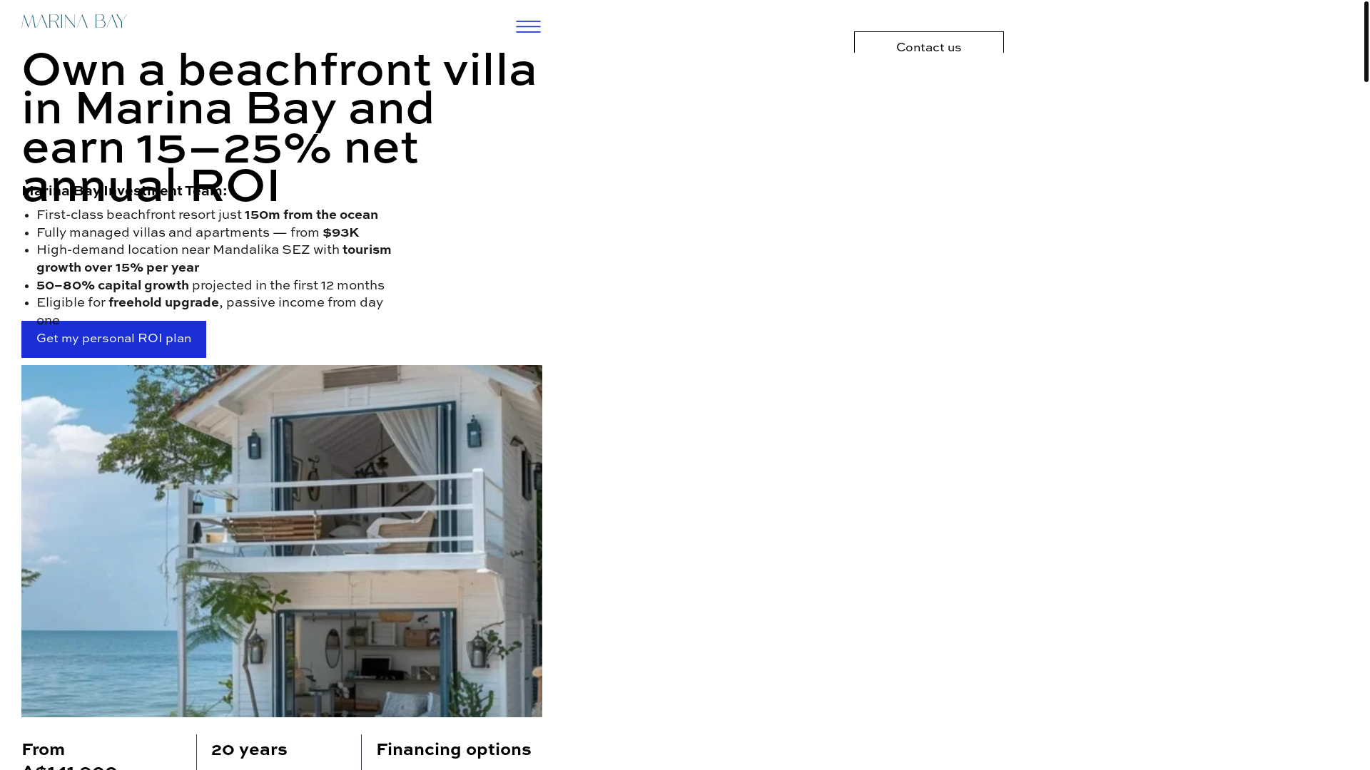 website screenshot of https://marinabay-lombok.com/