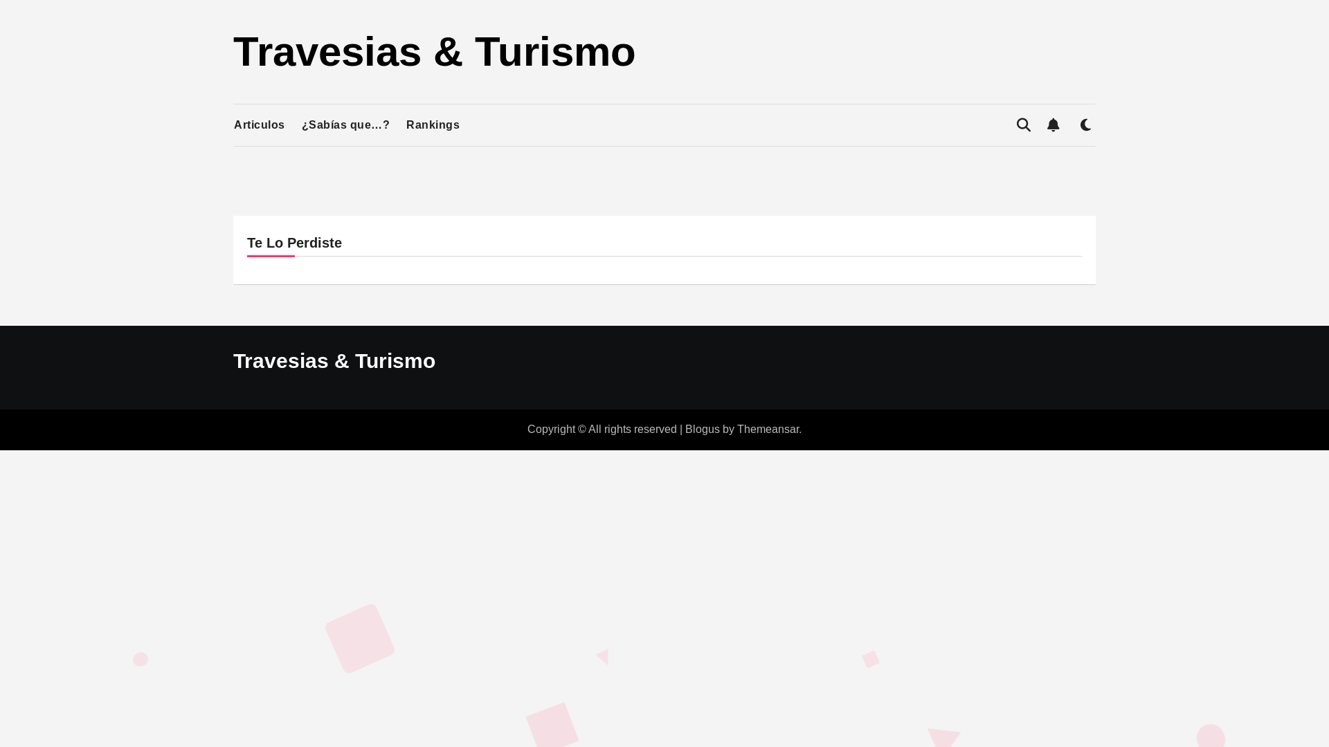 website screenshot of https://travesiasyturismo.com/