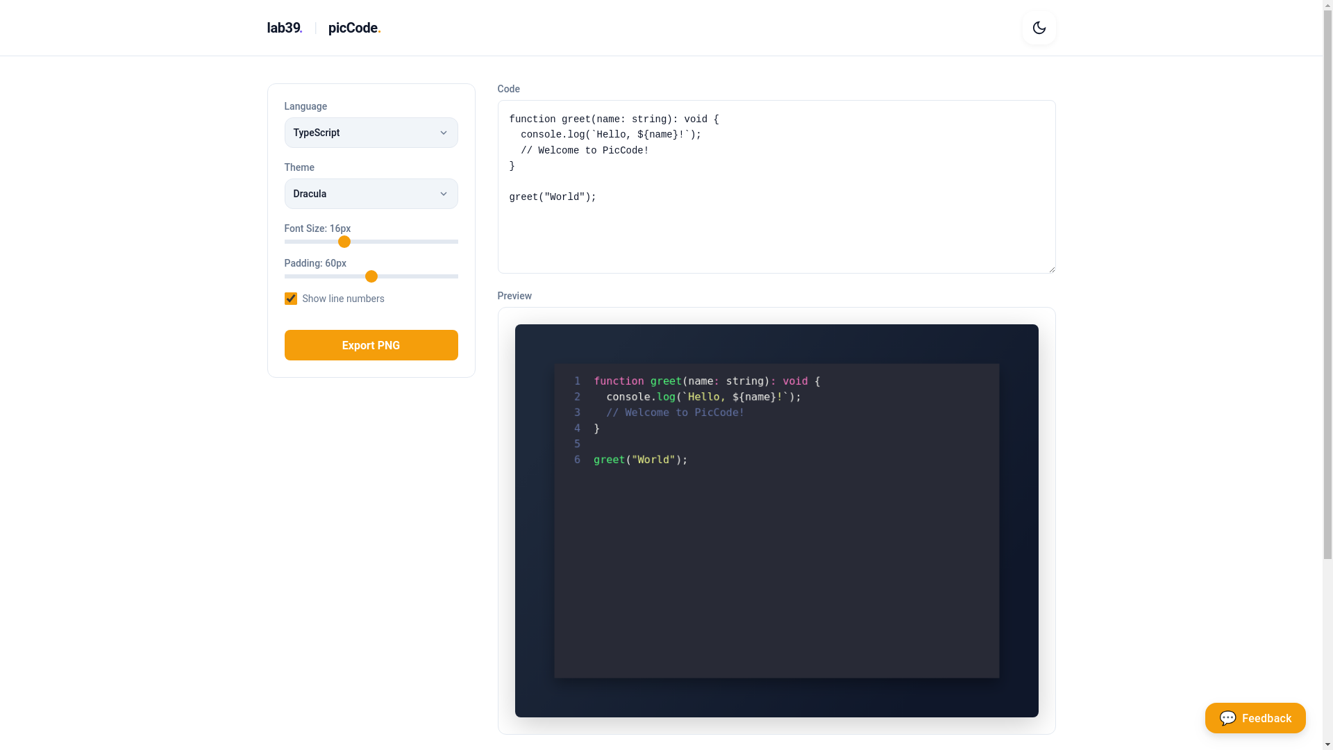 website screenshot of https://piccode.pages.dev/