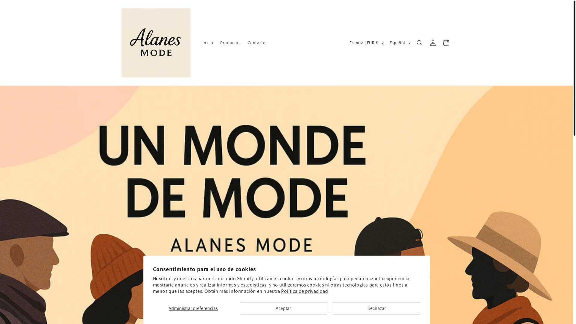 website screenshot of https://alanesmode.com/