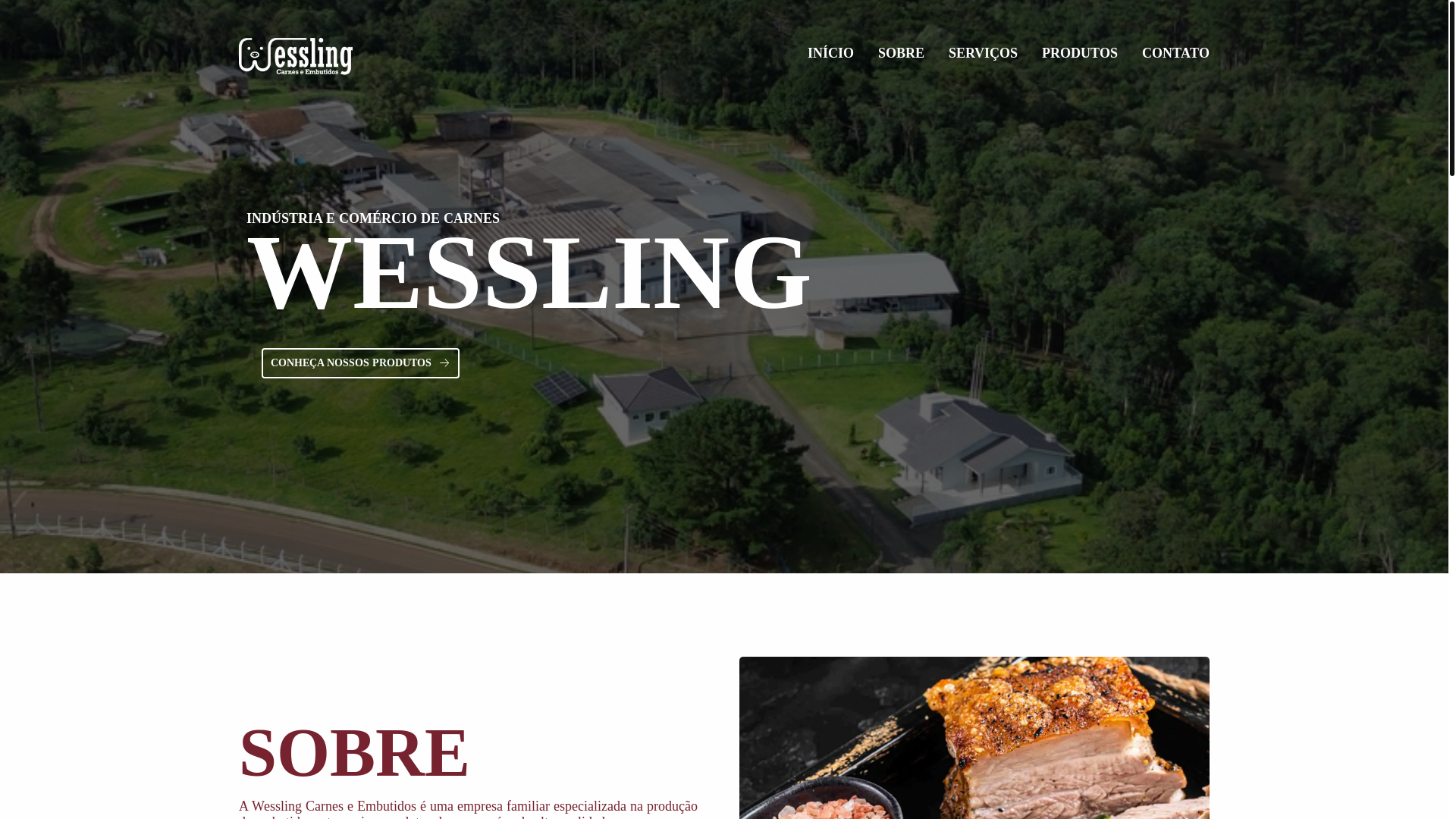 website screenshot of https://wesslingcarneseembutidos.com.br/