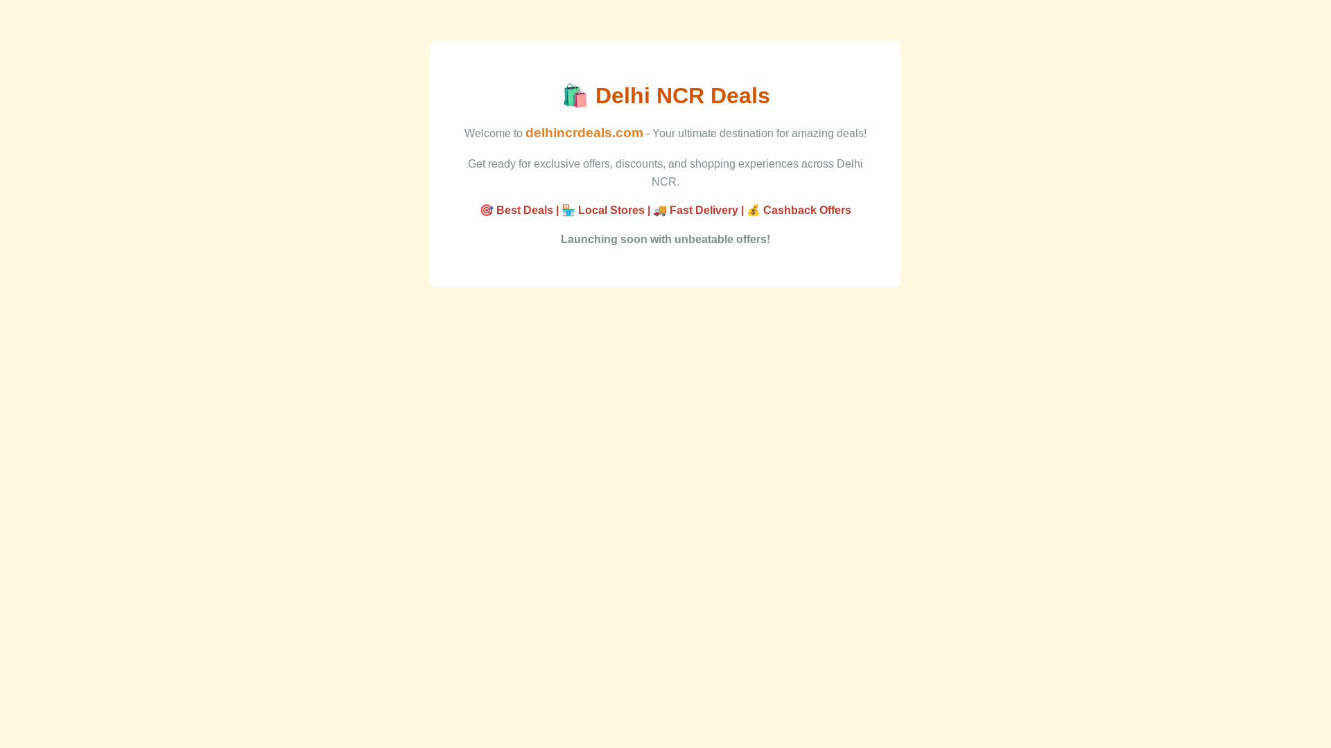 website screenshot of https://delhincrdeals.com/