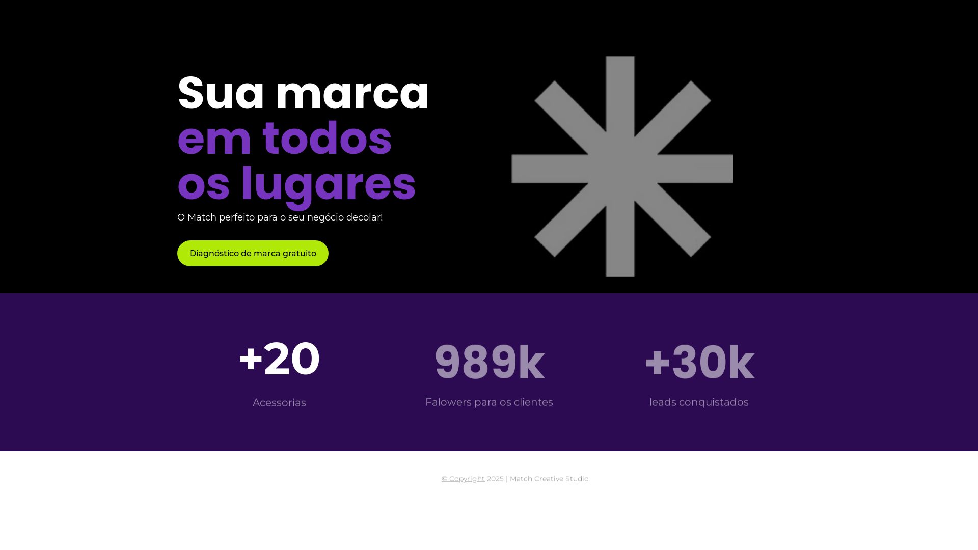 website screenshot of https://matchcreativestudio.com.br/