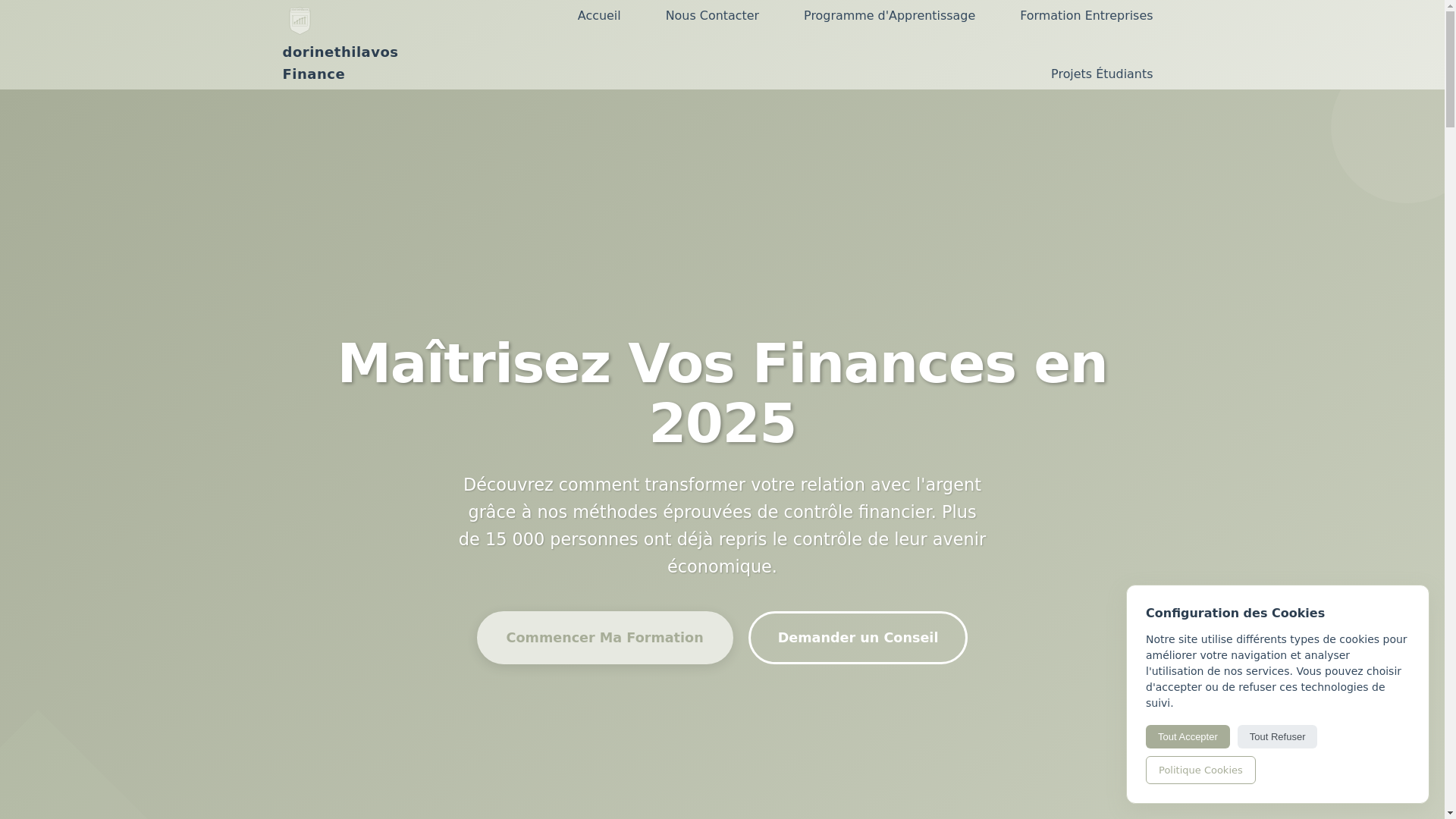 website screenshot of https://dorinethilavos.com