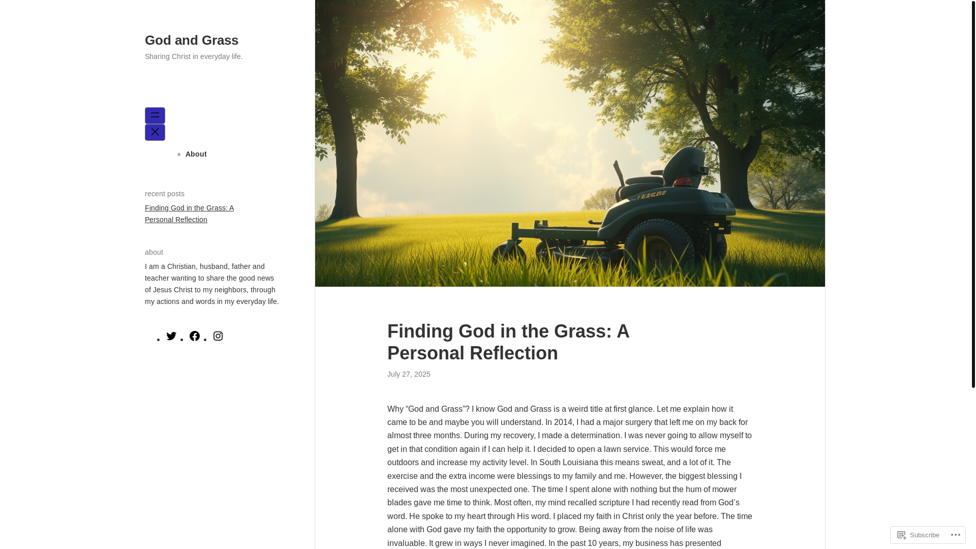 website screenshot of https://godandgrass.com/