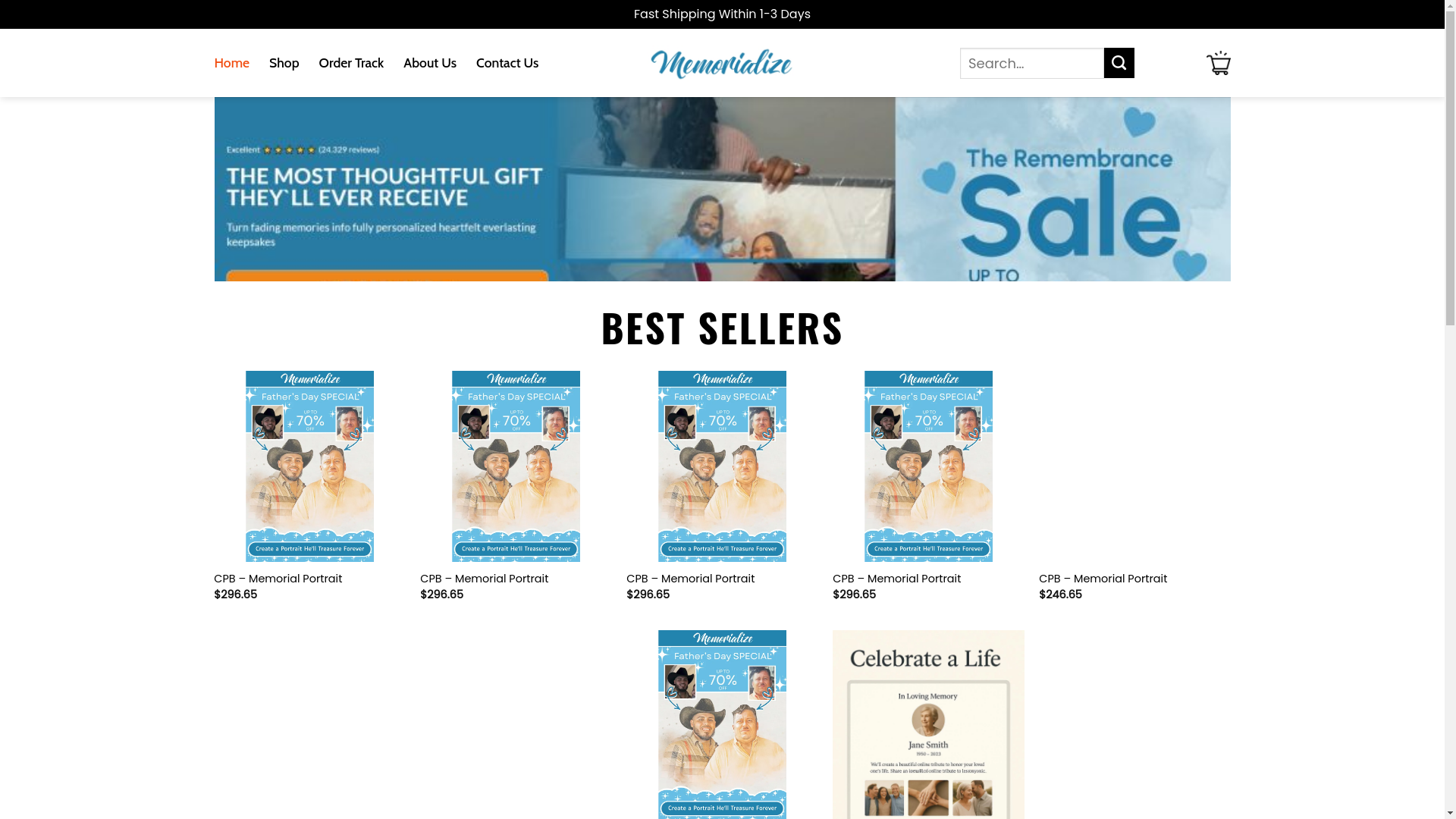 website screenshot of https://holamemorialize.shop/
