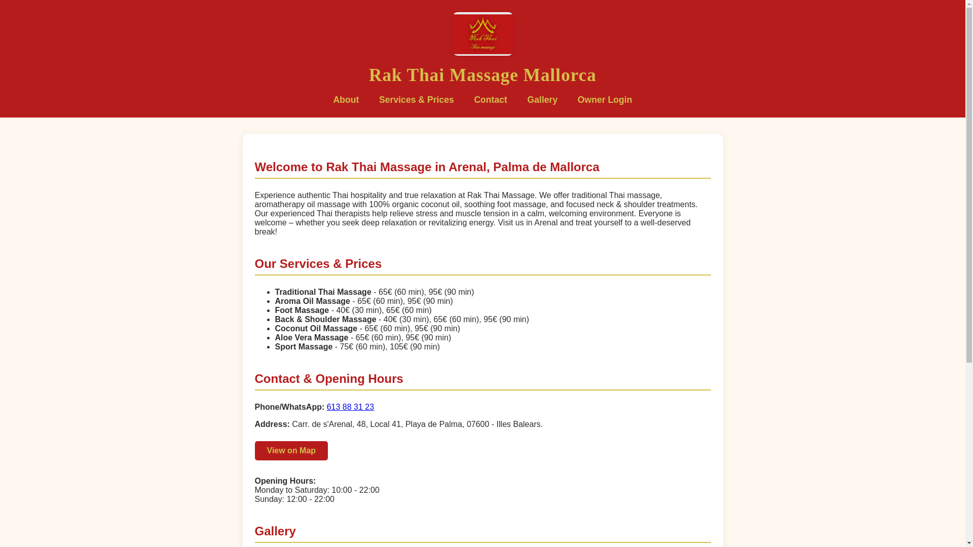website screenshot of https://rakthaimallorca.pages.dev/
