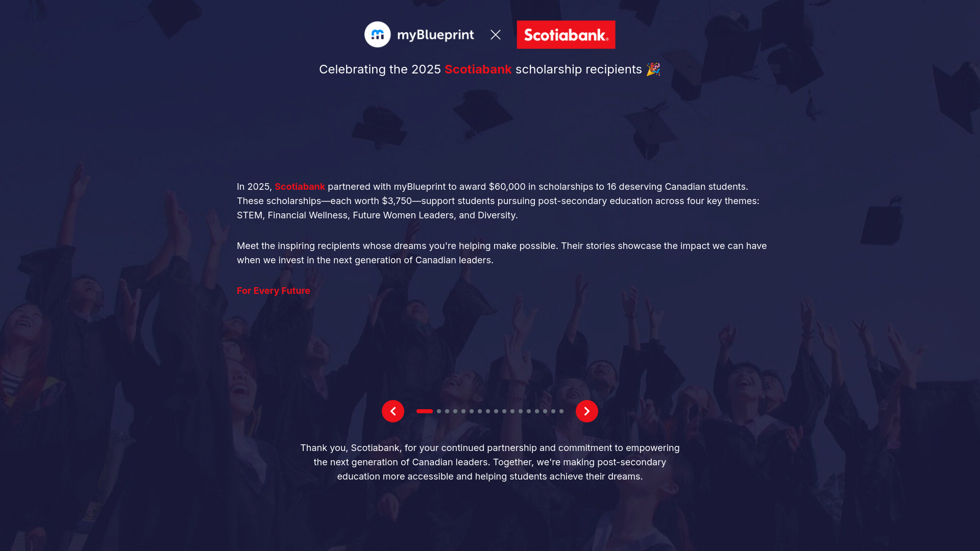 website screenshot of https://myblueprintscholarships.ca/