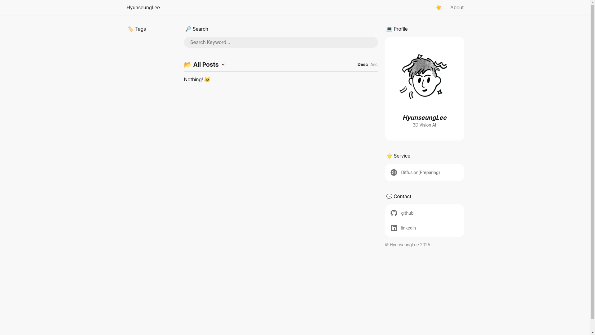 website screenshot of https://hyunseunglee.dev/