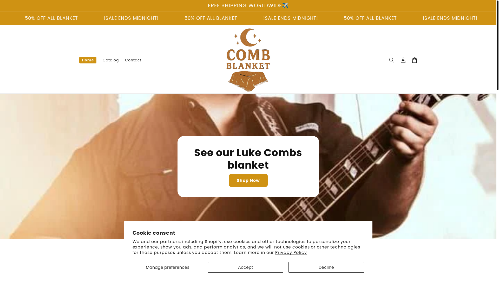 website screenshot of https://combsblanket.com/