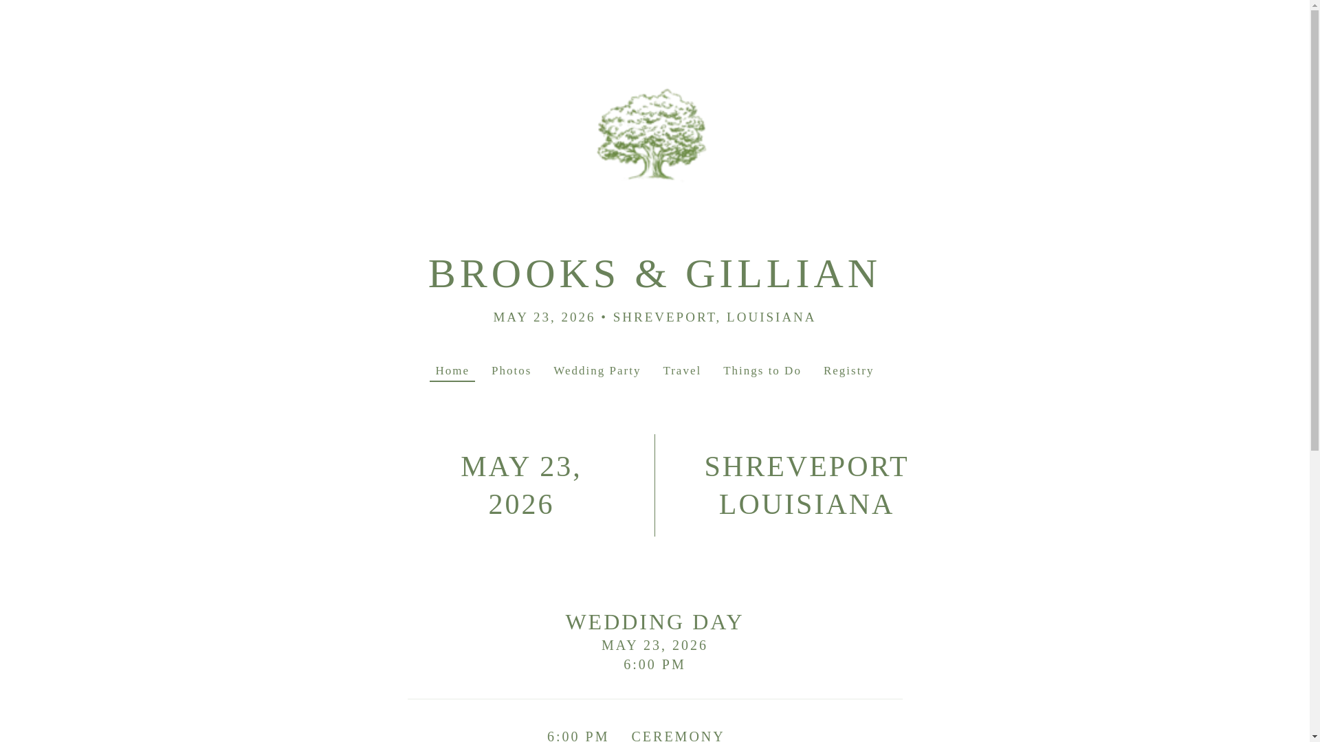 website screenshot of https://brooksandgillian.com/
