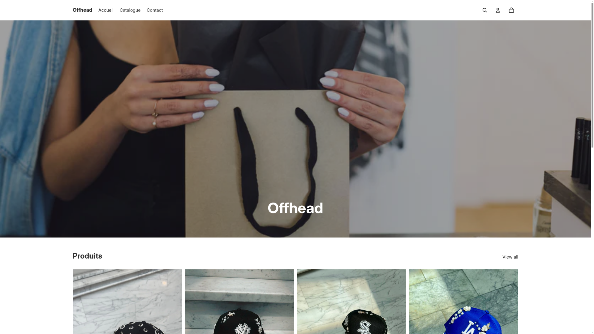 website screenshot of https://offhead.store/