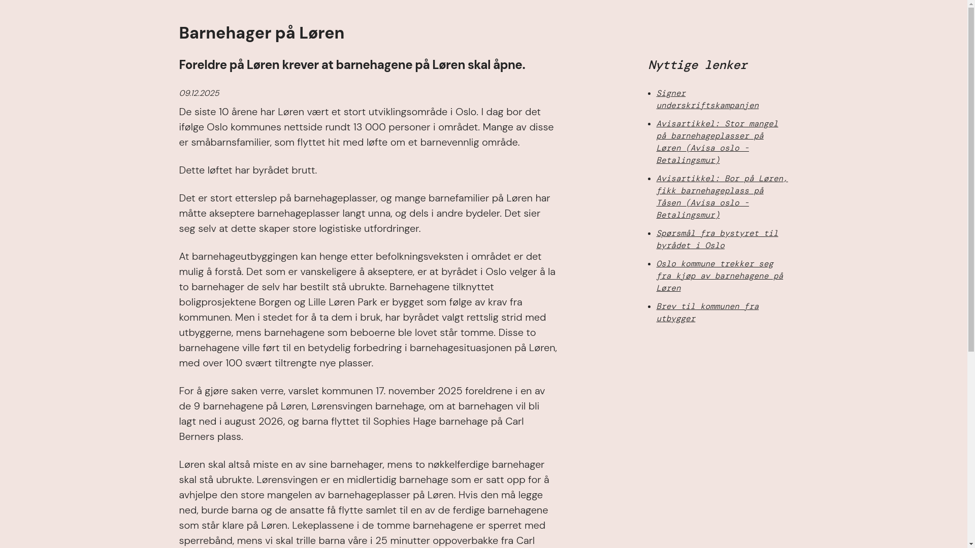 website screenshot of https://banehagepaloren.no/