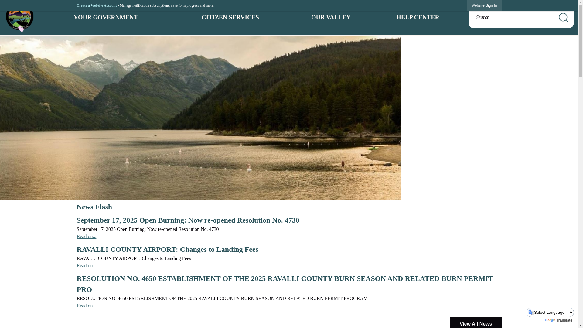 website screenshot of https://ravallicounty.gov/