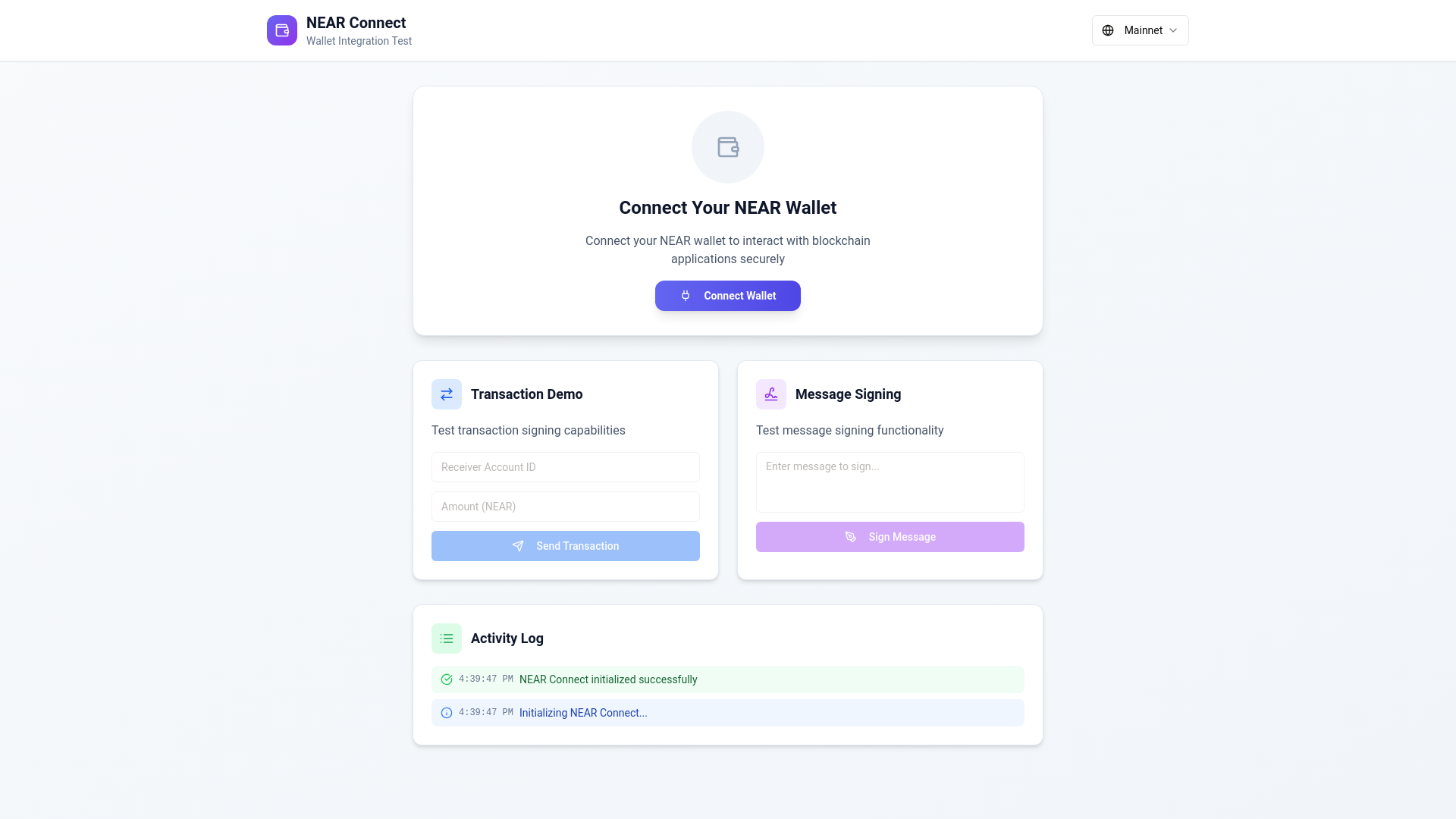 website screenshot of https://nearconnect.pages.dev/