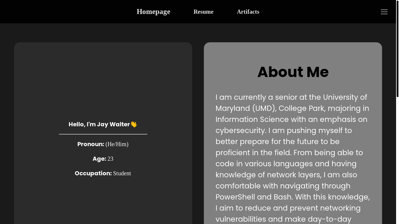 website screenshot of https://jportfolio.me/