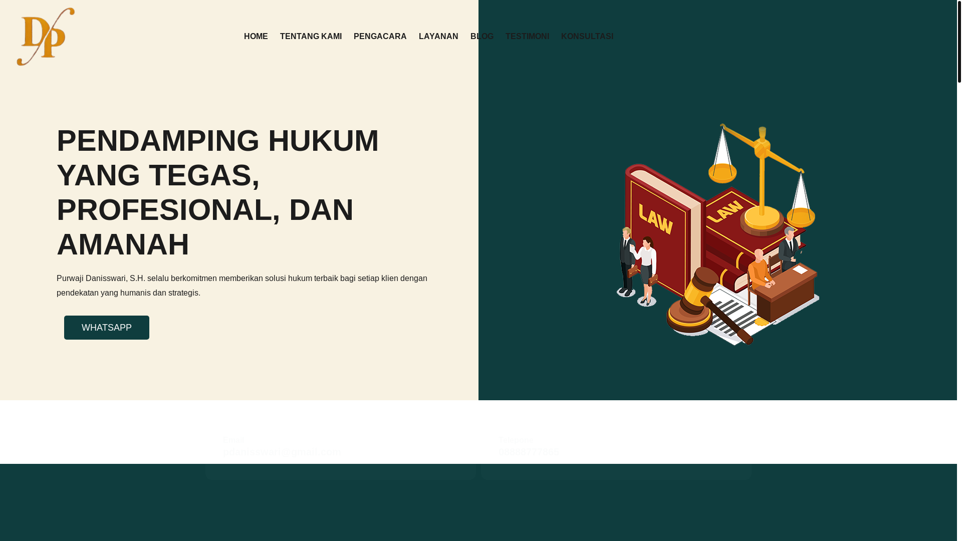 website screenshot of https://pengacaradanisswari.com/