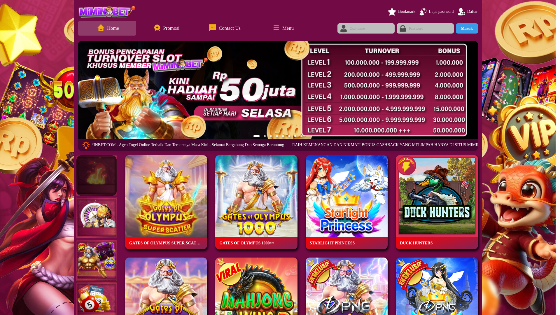 website screenshot of https://miminbetcuan.site/