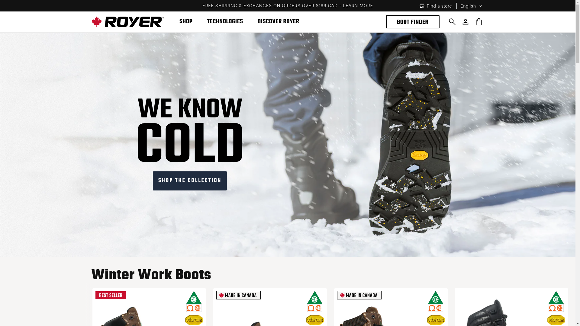 website screenshot of https://royer.com/