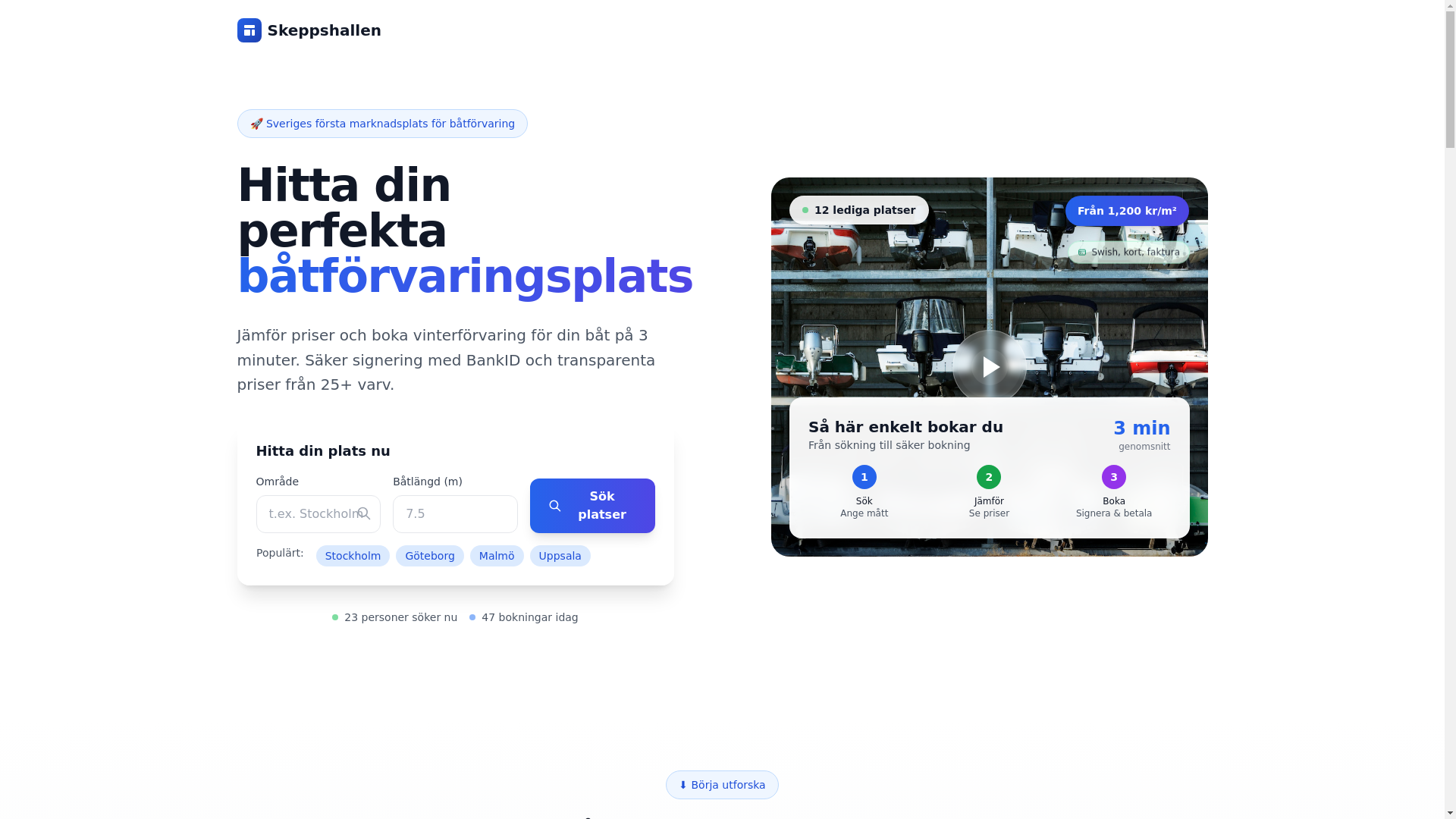 website screenshot of https://skeppshallen.pages.dev/