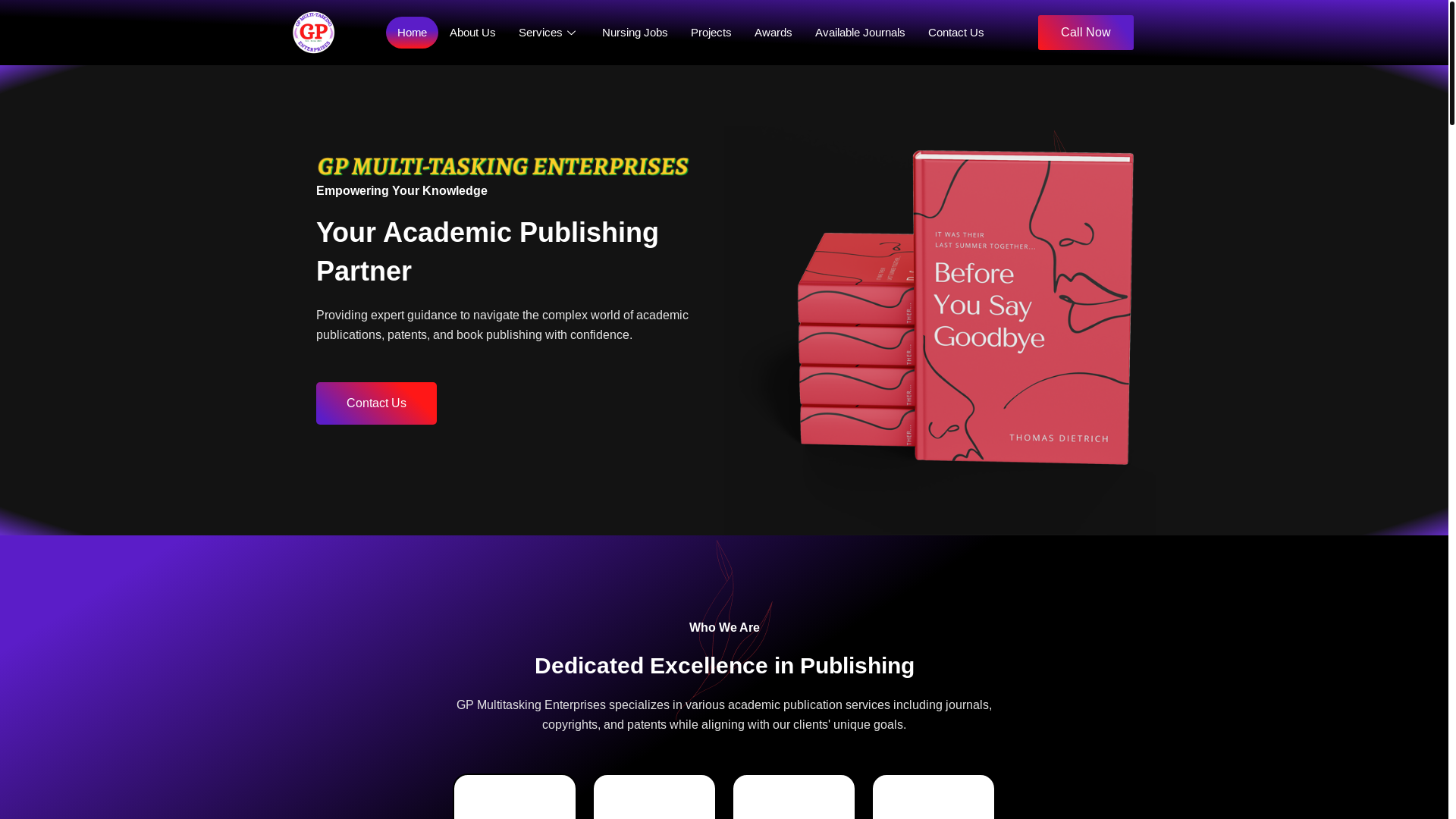 website screenshot of https://gpmultitaskingenterprises.com/