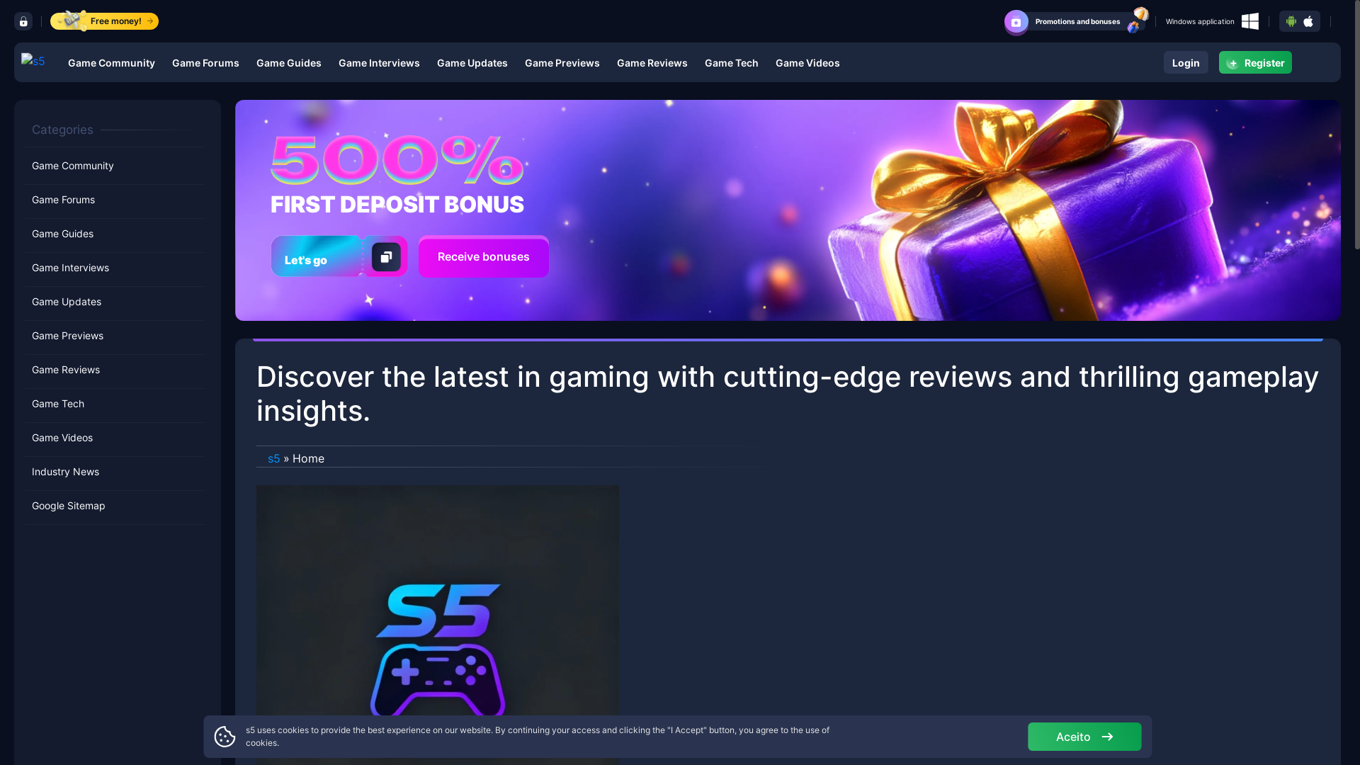 website screenshot of https://s5start.com/