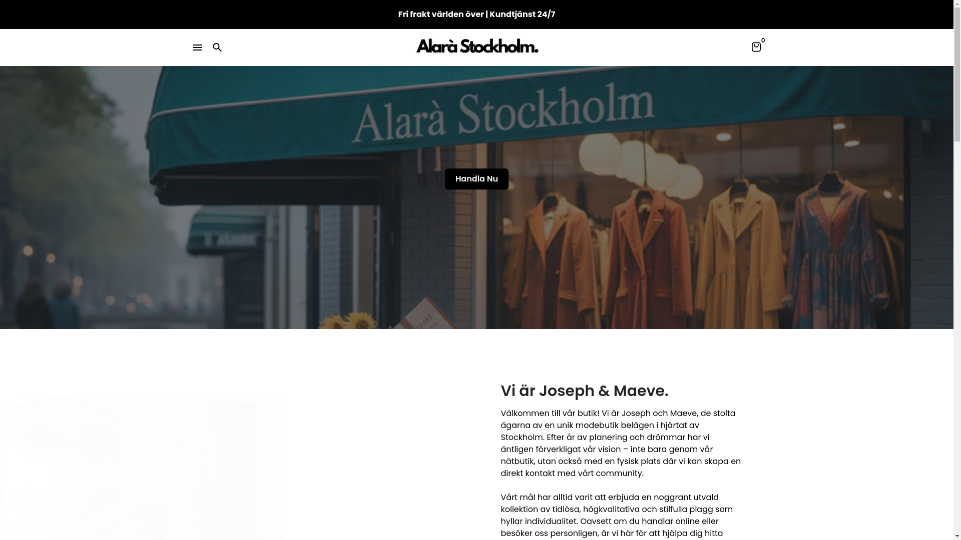 website screenshot of https://alarastockholm.com/