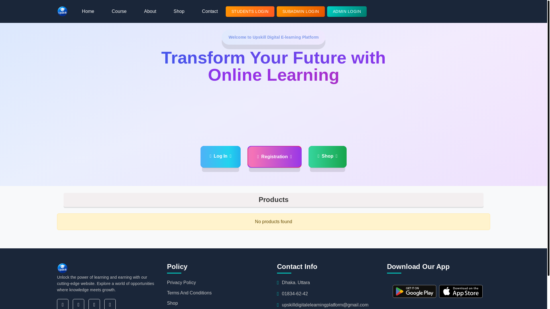 website screenshot of https://upskilldigitalelearningplatform.com/