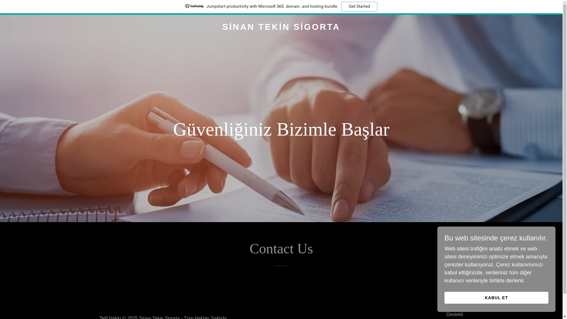 website screenshot of https://sinantekinsigorta.net/