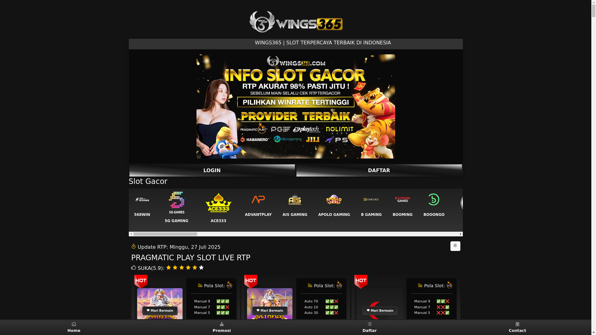 website screenshot of https://rtplive-wings365.bond/