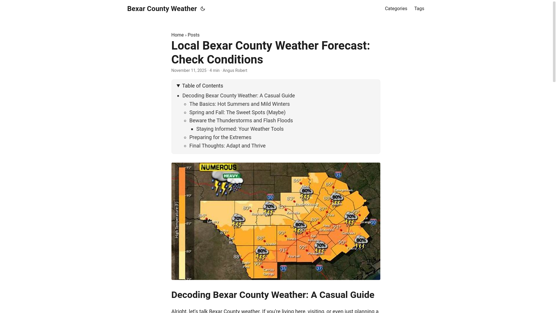 website screenshot of https://bexar-county-weather.pages.dev/
