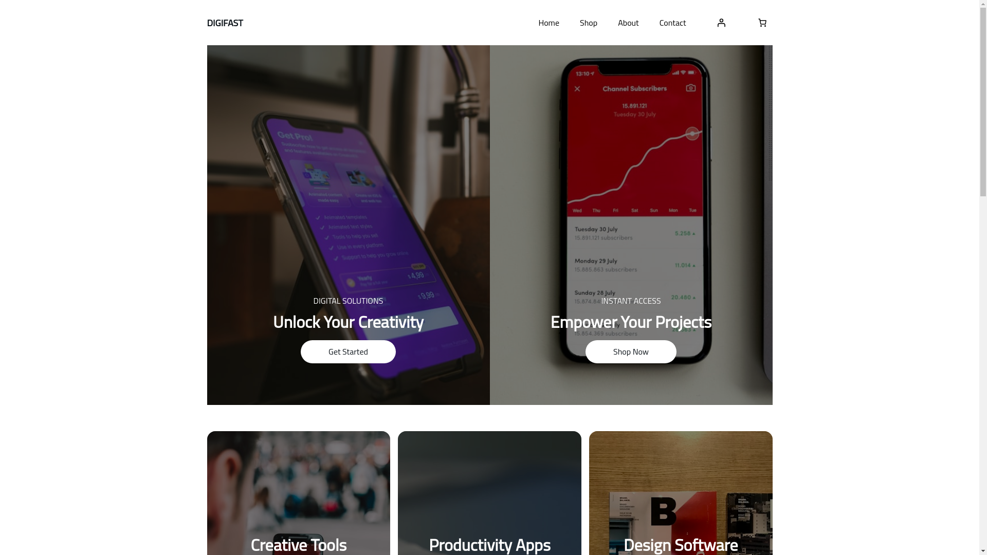 website screenshot of https://digifast.click/