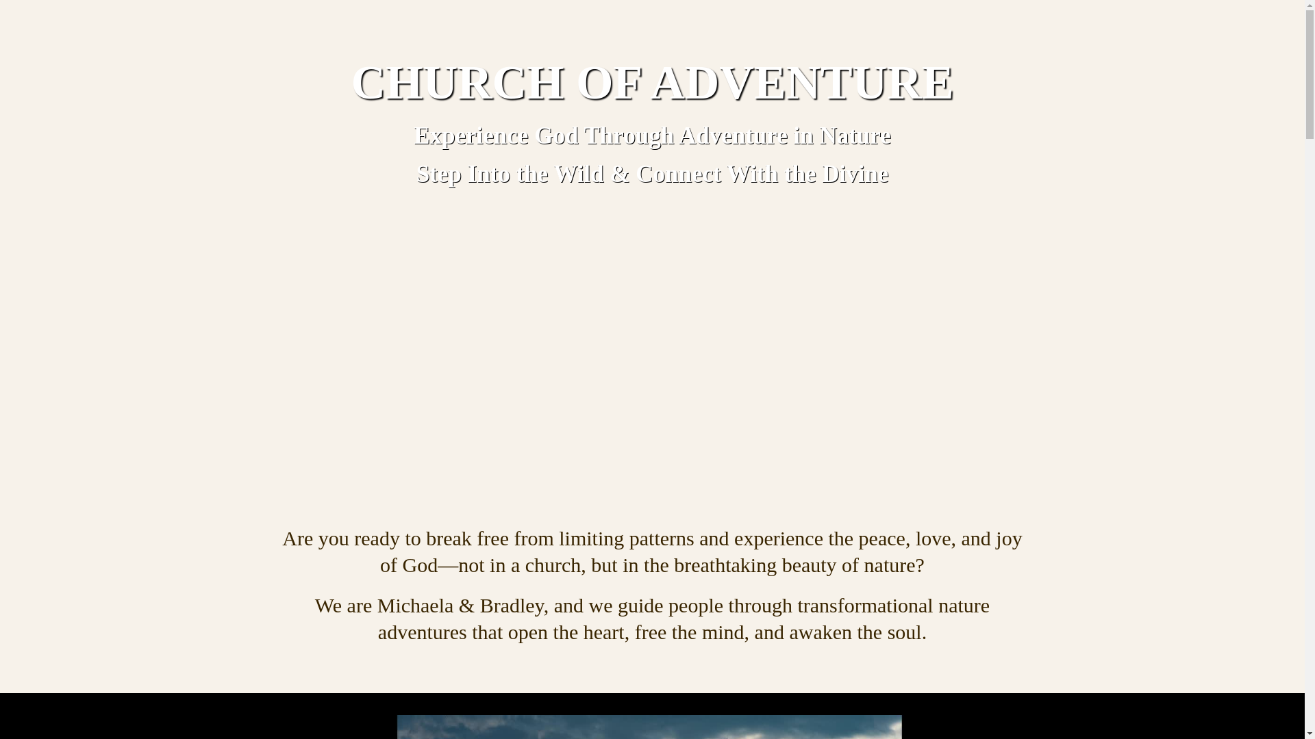 website screenshot of https://churchofadventure.com/